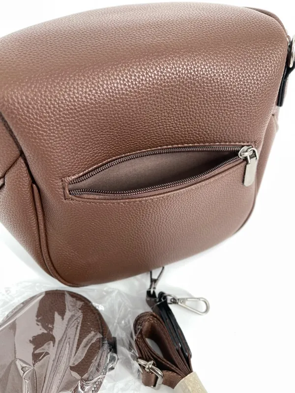Brown Crossbody Saddle Bag‎ with Coin Pouch - Women - Image 6