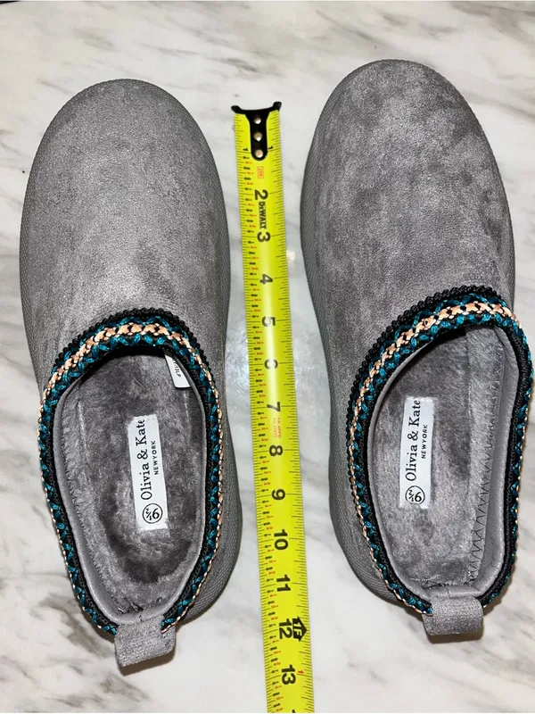 Olivia & Kate Gray Platform Clogs Slip On Shoes Size 9.5 Womens - Image 3