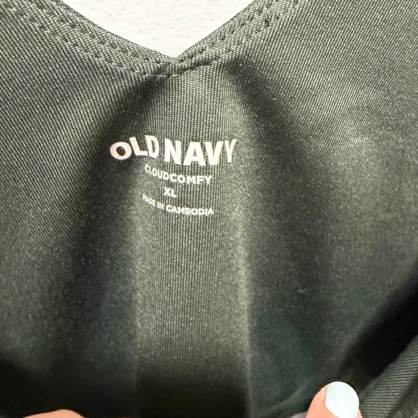 Old Navy CloudComfy Cropped Tank Top‎ Dark Green XL Athleisure Gym Workout - Image 2