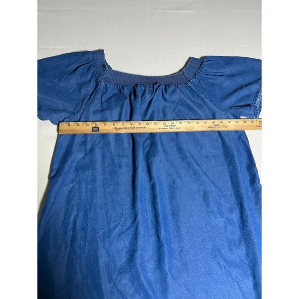 Gap Off-the-Shoulder Denim Chambray Dress size XL Babydoll Dress - Image 7