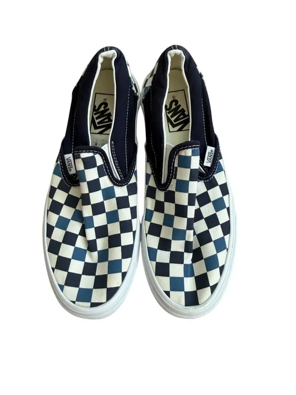 VANS Blue Checkerboard Slip On Sneakers Size Mens 6.5 Womens 8 - Image 10