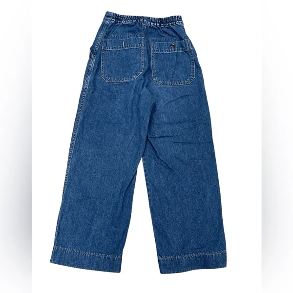 Uniqlo Wide Leg Denim Jeans - Dark Blue - Image 2
