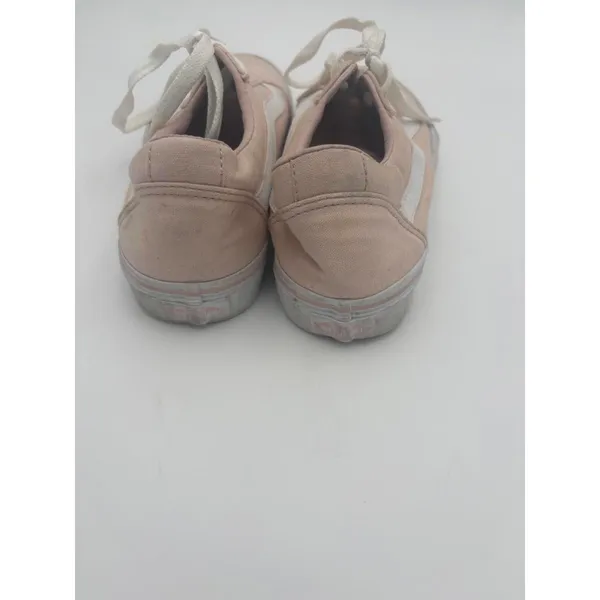 Vans Old Skool Pink and White Womans 7.5 Sneakers Low Top Side Striped Signature - Image 6