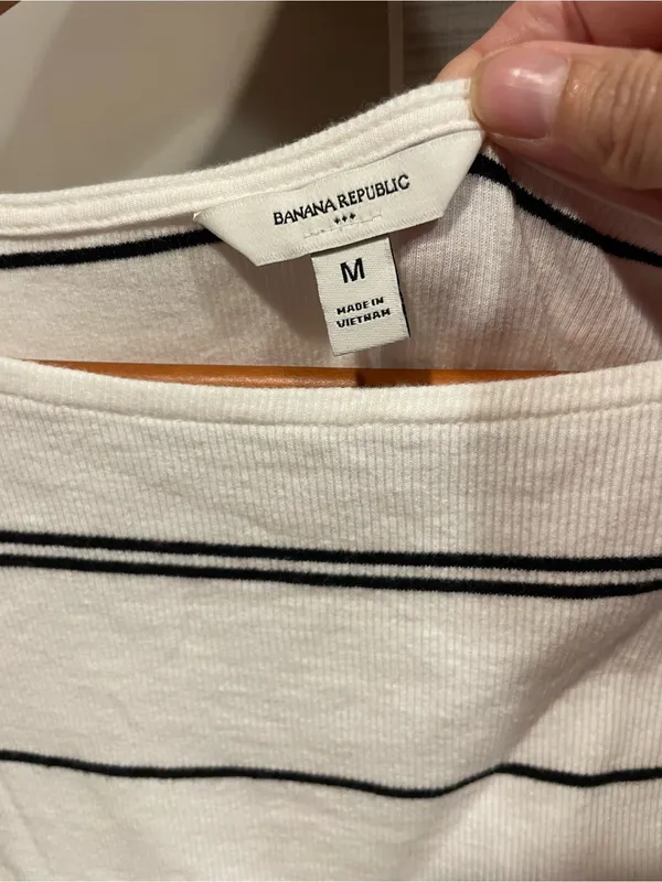 Cute Banana Republic ribbed striped relaxed cotton stretch sleeveless top preppy - Image 4