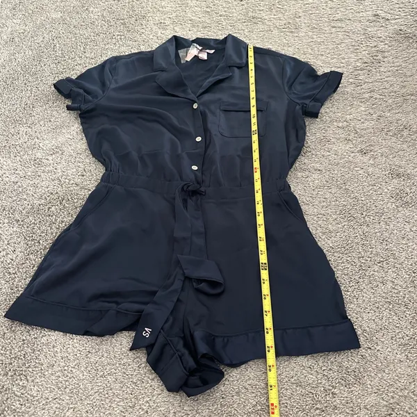 Victoria’s Secret Navy Blue Satin Sleepwear Romper - Image 7
