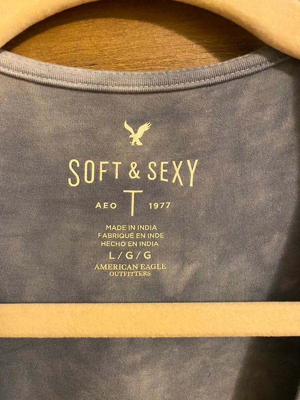 American Eagle Outfitters Soft & Sexy Light Blue Long Sleeve Top - Image 3
