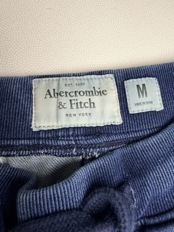 Abercrombie & Fitch Womens M Denim Jogger Jeans Blue Drawstring Stretch - Image 4