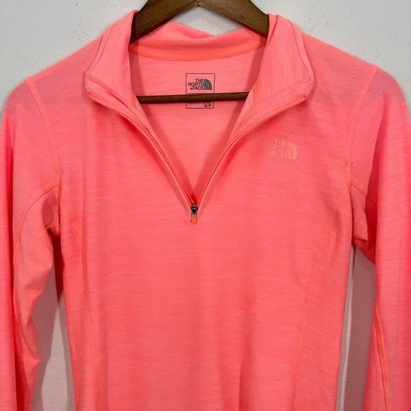 The North Face Neon Melon Pink‎ Orange Pullover Activewear Running Long Sleeve - Image 2