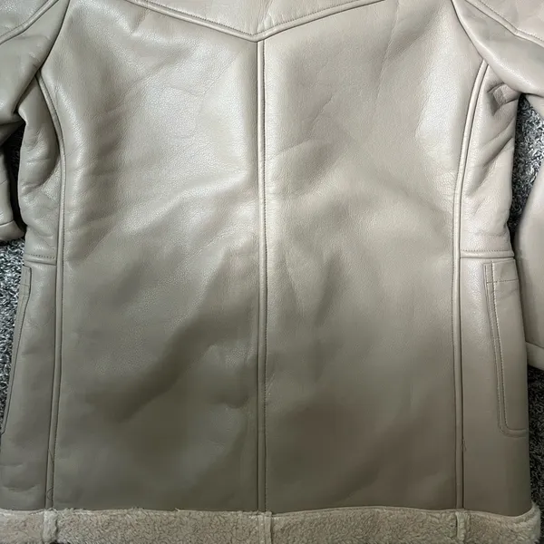 NWT the label tan leather jacket with fit lining - Image 12