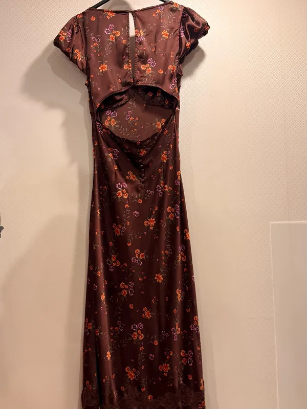 Free People Butterfly Babe Burgundy Floral Satin Lace-Trim Maxi Dress - Image 8