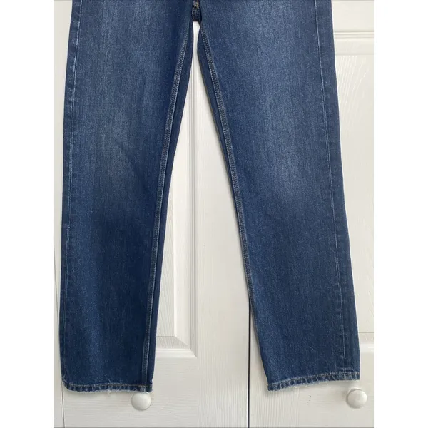 Zara Z1975 Straight Leg Jeans Womens Size 2 Blue Dark Wash Denim New Normcore - Image 3