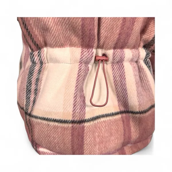 Levi's Plaid Coat Jacket M Quilted‎ Pink White Cabincore Flannel Winter Trucker - Image 6