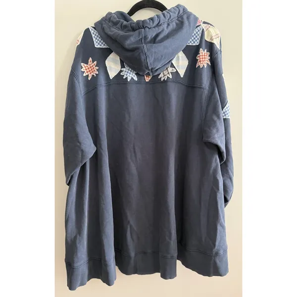 Free People Saint Sweatshirt Hoodie Tunic Top Embroidered Oversized‎ Size Small - Image 2
