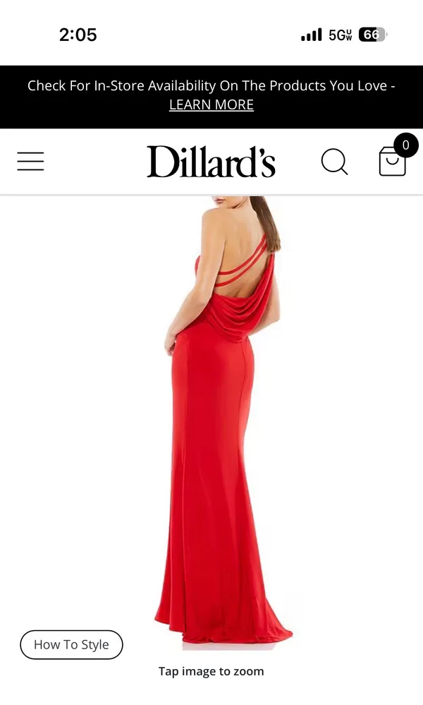 Mac Duggal Red One shoulder backless dress NWT - Image 2