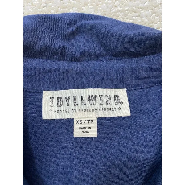 Idyllwind Navy Embellished Top size XS Cowgirl core rodeo style edgy western - Image 10