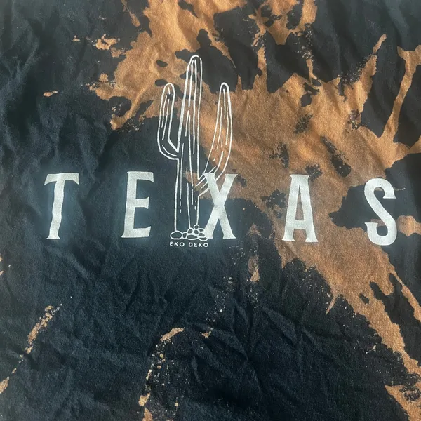 Eko Deko Texas Cactus Bleach Dye Crop‎ Top Shirt XL - Image 3