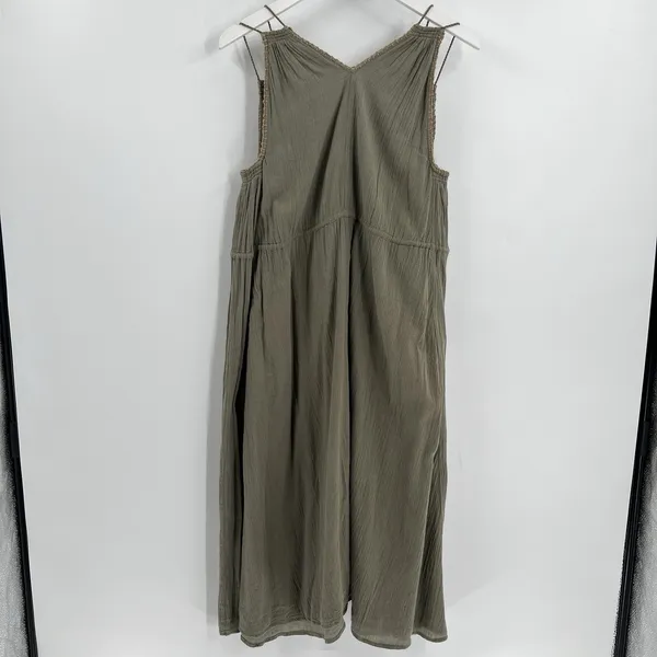 Apiece Apart Daphne Midi Dress Size 6 Embroidered Trim 100% Cotton Boho Bohemian - Image 5
