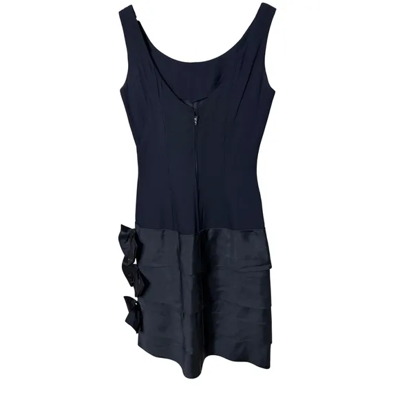 Claire Angrist Vintage Black Tiered Bow Cocktail Dress Sleeveless Scoop‎ Neck - Image 6