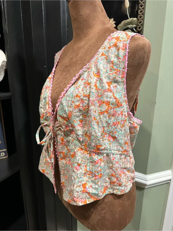 American Eagle Outfitters Orange & Pink Floral Tank Top – NWT – Size XL - Image 6
