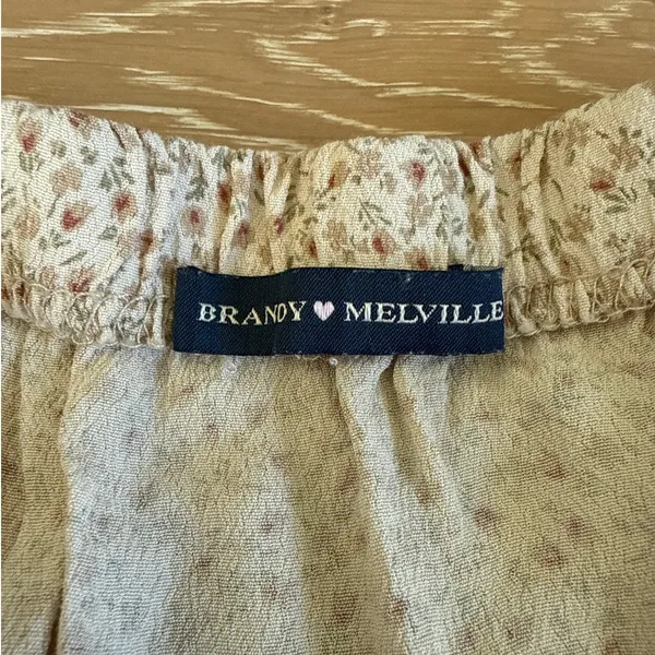 Brandy Melville Maxi Skirt Tiered Floral One Size Beige - Image 4