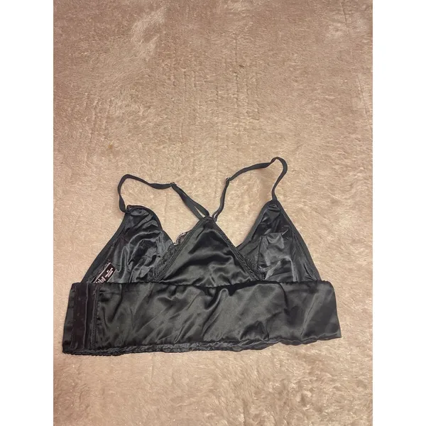 Victoria's Secret Satin Black‎ Bralette Lined Cup Size M NWOT - Image 3