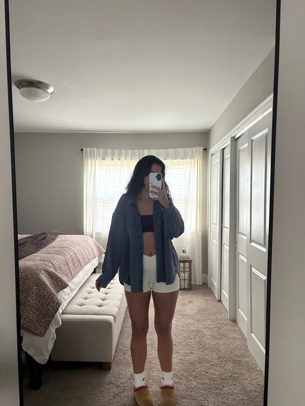 Aerie Blue Oversized Button-Up Top - Image 2