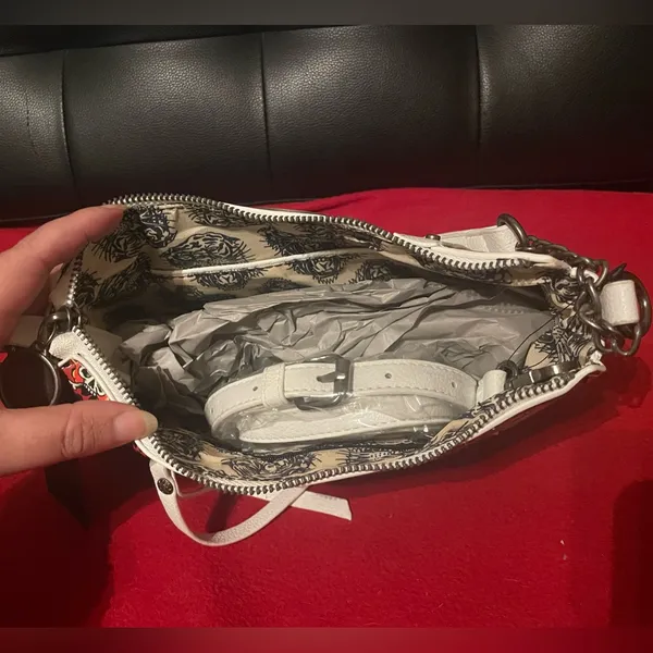 Ed Hardy Tattoo Print Shoulder Bag - Red and White - Image 6