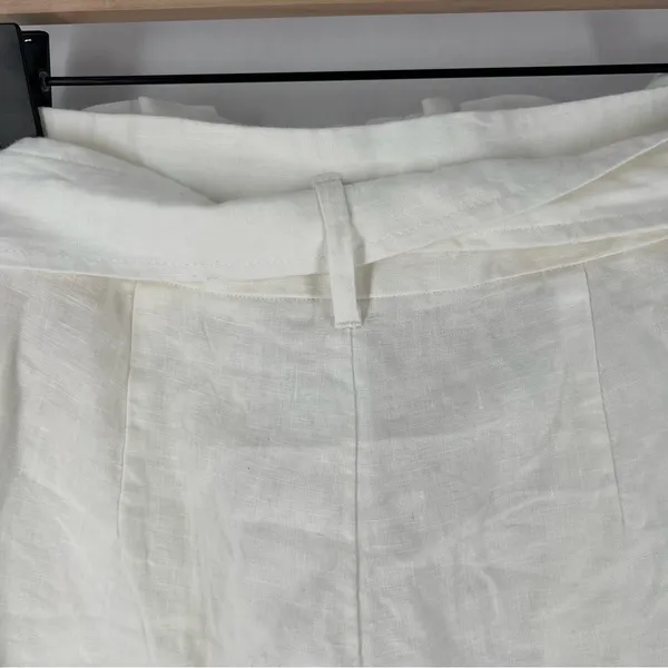 Aritzia Wilfred White Linen Belted Tie Waist Pull On Paperbag‎ Shorts - Image 9