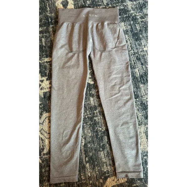 NVGTN Leggings Contour Gray HighRise Seamless Yoga Pant Gym Athletic Size Medium - Image 2