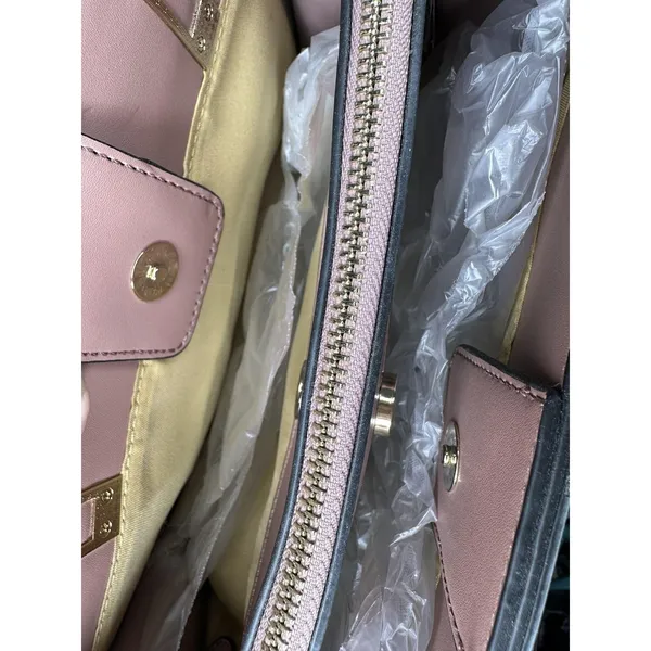 Gramercy & Grand Satchel Bag Womens Medium Pink Faux Leather Vegan Zip Purse - Image 8