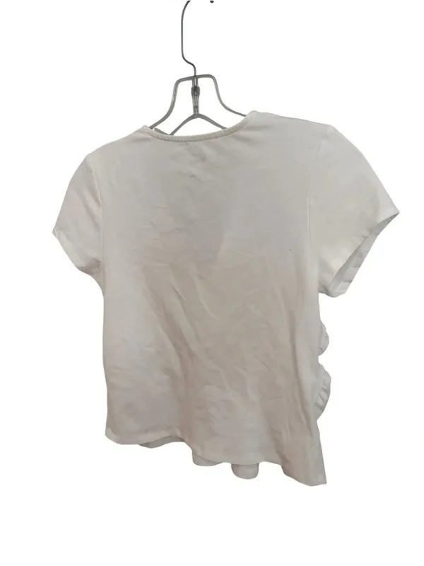 Maeve Heart Embellished V-Neck Tee in white NWT S - Image 4