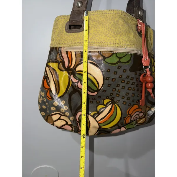 Fossil Key-Per Coated Canvas Tote Handbag Floral Pattern Large Shoulder Bag M - Image 7
