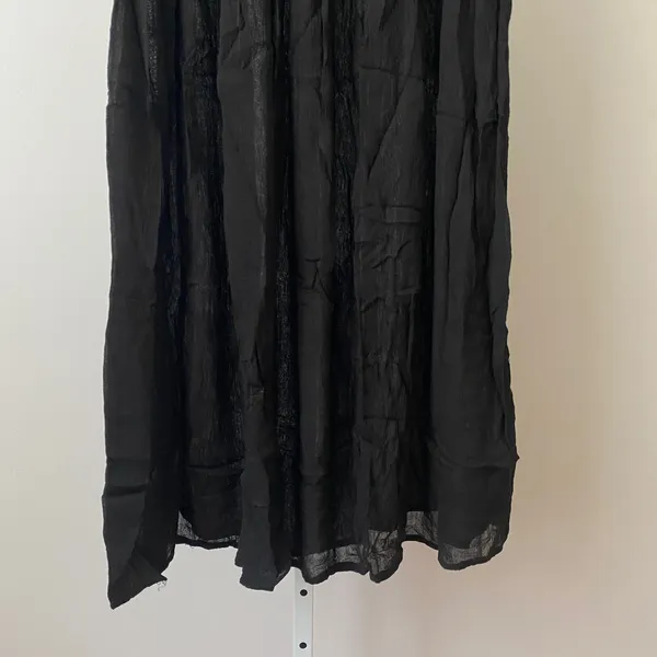 Mamta Boho Flowy Beachy Relaxed Shabby Maxi Skirt One Size Black - Image 3