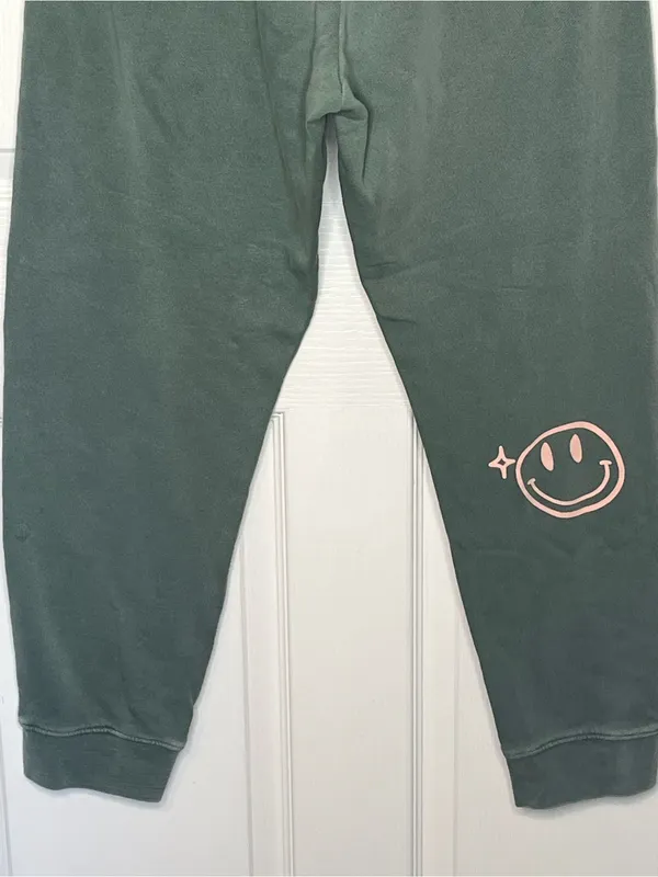 Peanut Butter Jelly Sage Green Nature Lovers Graphic Sweatpants Sz L Joggers - Image 8