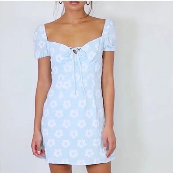 Princess Polly Shelly Mini Dress in Blue Size 6 - Image 6
