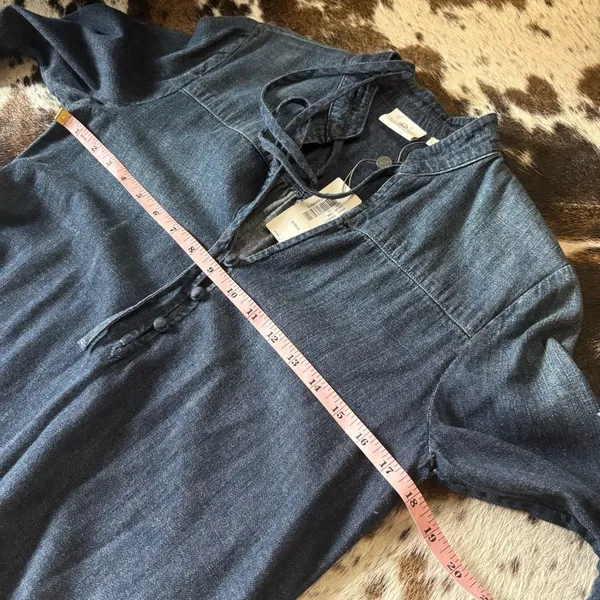 AG Denim Jean Shift Dress Bell-Sleeve Cotton Size XS NWT‎ - Image 8