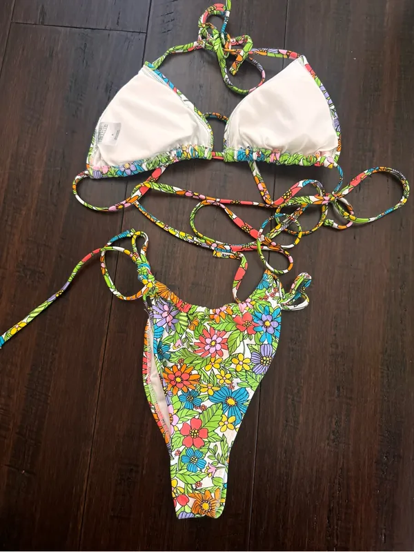 Wild Fable Floral Tie-String Bikini - Image 7