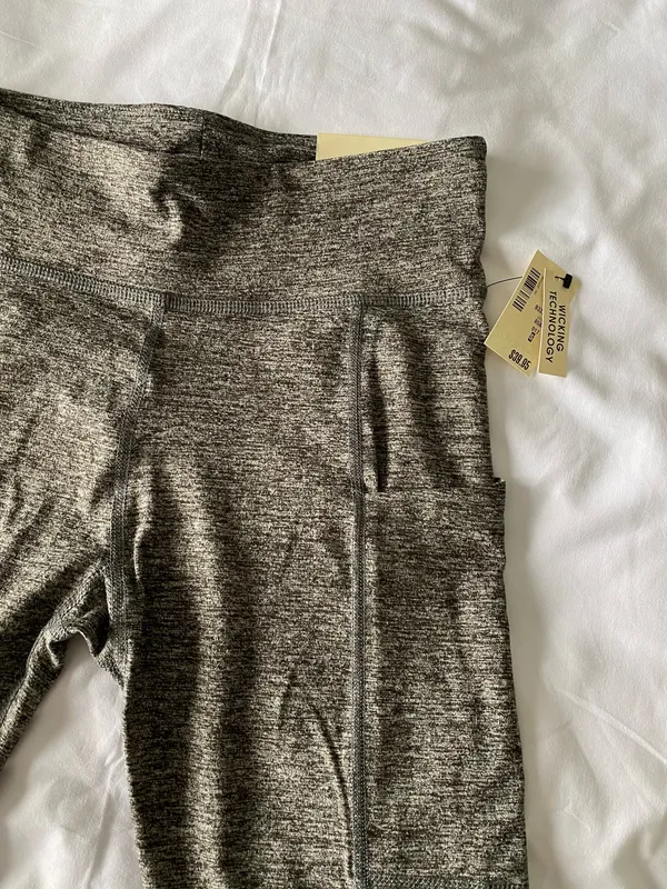 Heather Grey High Rise Ankle Leggings - Image 3