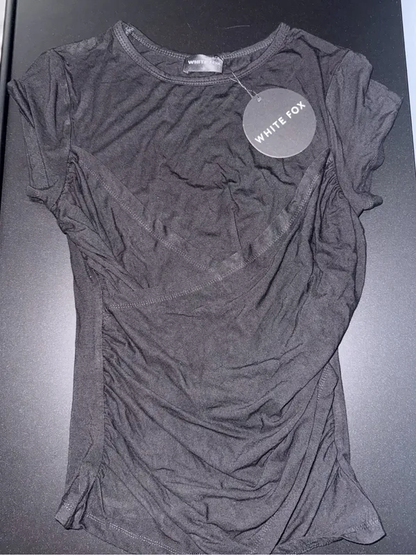 White Fox Boutique Never Sorry Tee Black - Image 2