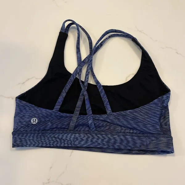 Lululemon Women's Blue Strappy Sports Bra - Image 2