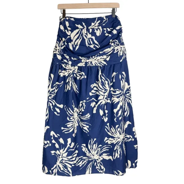 NWT ZARA Floral Tropical Printed Midi Skirt Sz Small Pleated Side Slit - Image 3