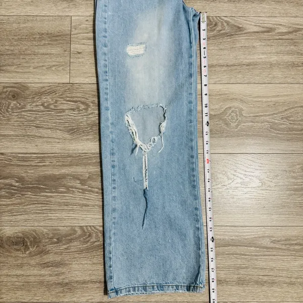 RSQ Womens Mid Waisted Wide Leg‎ Distressed Jeans Blue Size 25 Organic Cotton - Image 10
