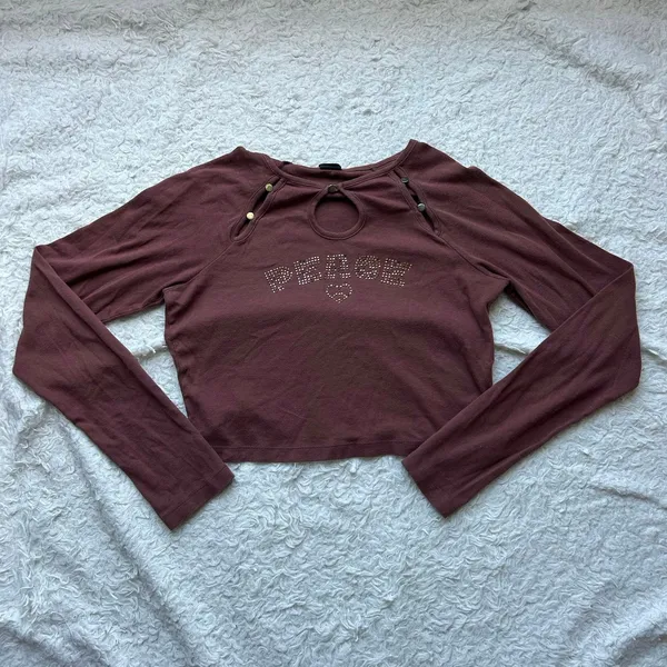 Urban Outfitters Y2K Style Peace Crop Top Size Large - Image 4