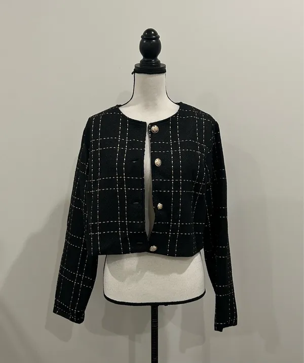 Sason Cropped Blazer Black Size XL - Image 5
