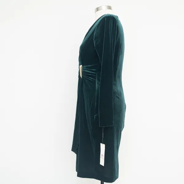 Calvin Klein. Lux Velvet Wrapped Dress‎ - Image 7