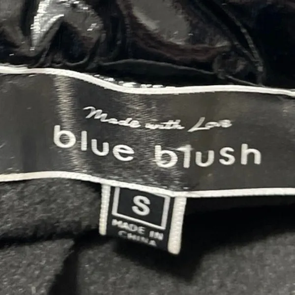 Blue Blush Women's Black Latex Faux Patent Leather Mini Pencil Skirt Size S - Image 4