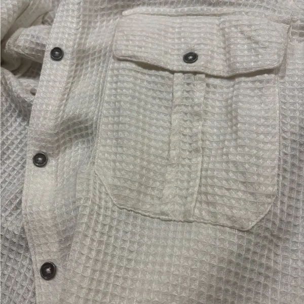 Rip Curl Ava Shirt Dress Vanilla White Waffle Knit Button Down Mini M‎ - Image 4