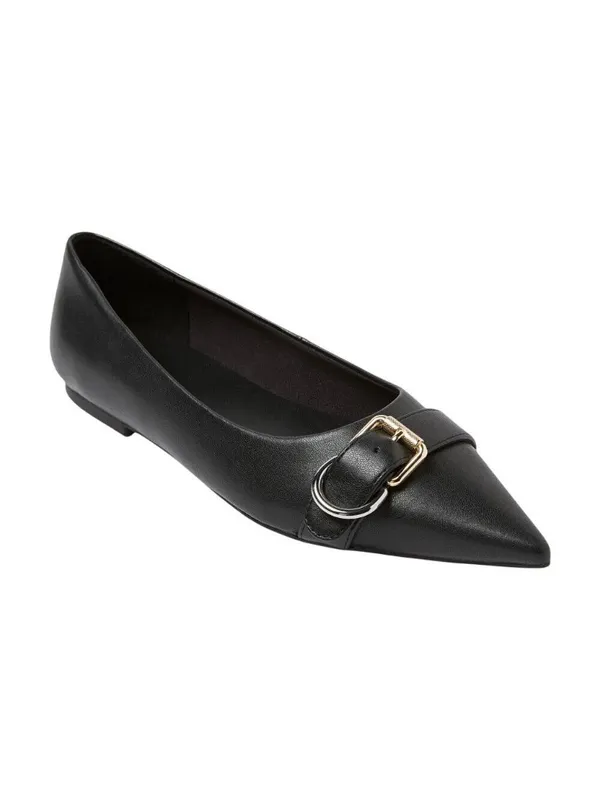 A New Day Pointed Toe Buckle Ballet Flats 94462478 Black 6.5M - Image 8