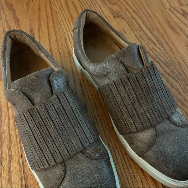 Frye | Women's Ivy Gore Distressed Leather Slip-On Sneakers in Brown Size 8.5 - Image 11