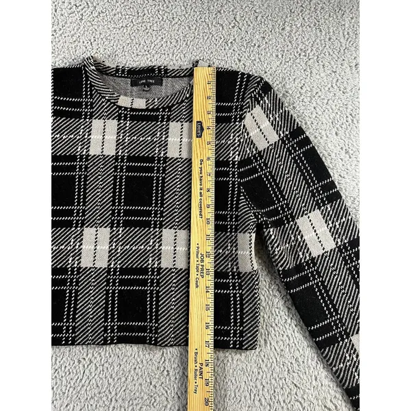 Love Tree Sweater Women Large‎ Cropped Tartan Plaid Long Sleeve y2k Academia - Image 5